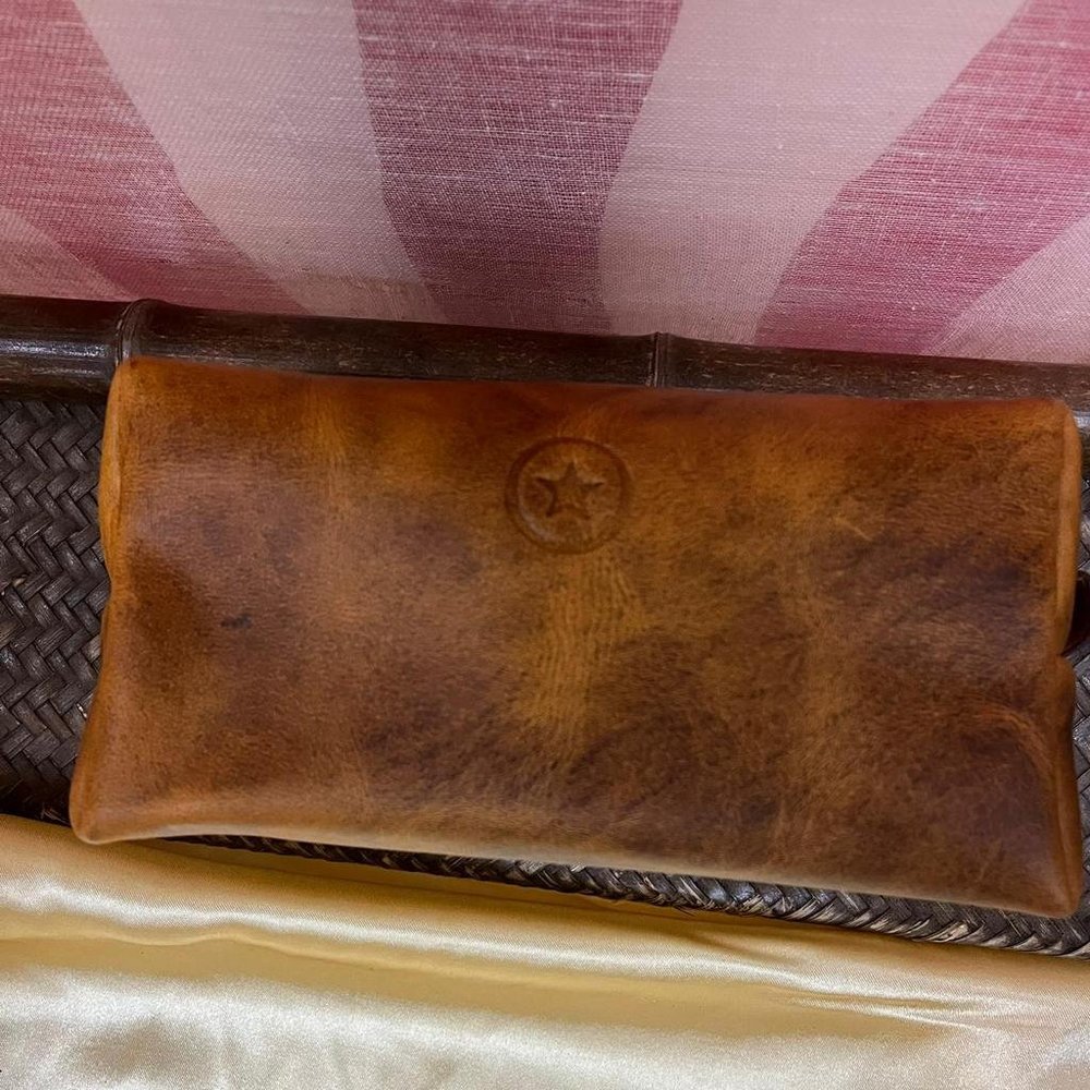 NWT AARON LEATHER goods genuine X0021D5UE1 classic toiletry travel bag pouch tan